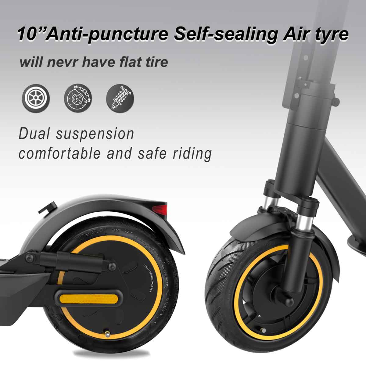 New 2024 AOVO Pro ESMAX Electric Scooter - 14.5 Ah Battery, 500W Motor, Dual Suspension, 10-inch Wheels